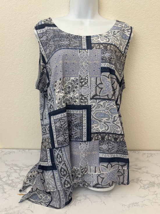 Cato Tops - Cato Est 1946 Womens Top Blouse 18/20 Sleeveless Lined Beaded Blue Pullover